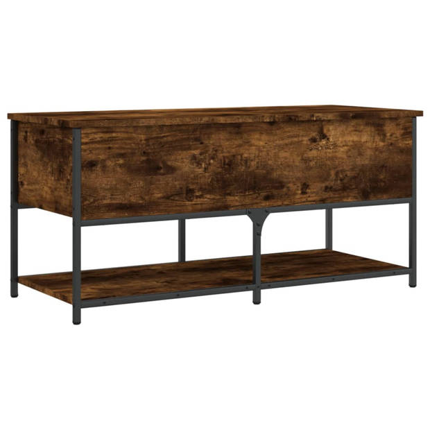 vidaXL Opbergbankje 100x42,5x47 cm bewerkt hout gerookt eikenkleurig