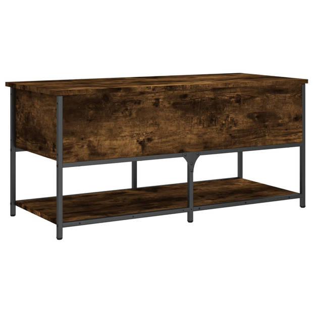 vidaXL Opbergbankje 100x42,5x47 cm bewerkt hout gerookt eikenkleurig