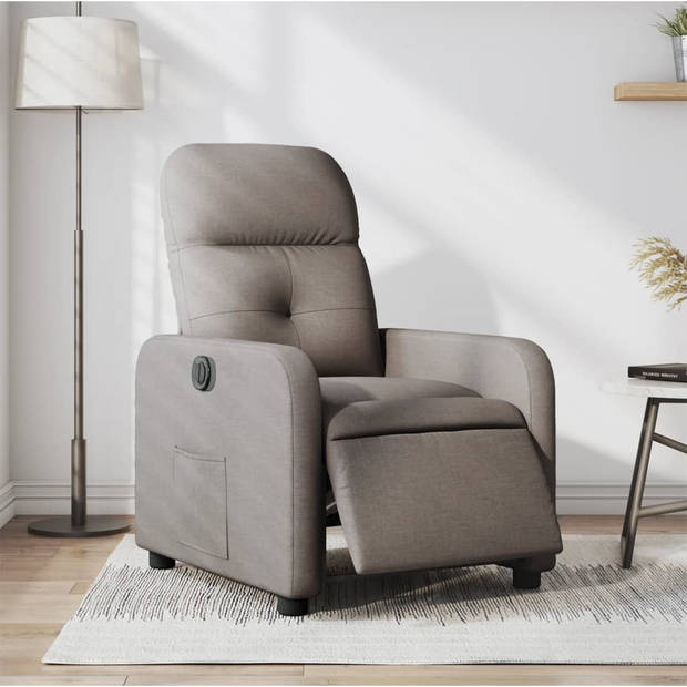 vidaXL Fauteuil verstelbaar elektrisch stof taupe