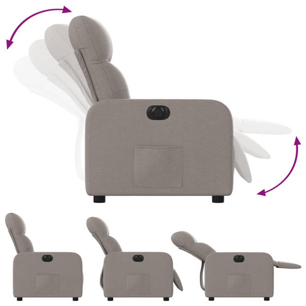 vidaXL Fauteuil verstelbaar elektrisch stof taupe