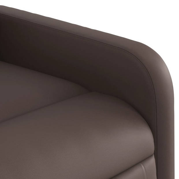 vidaXL Sta-op-fauteuil verstelbaar kunstleer bruin