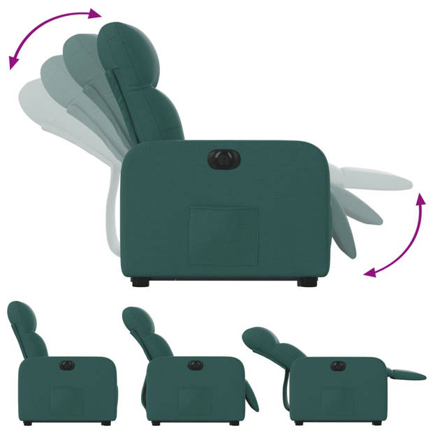 vidaXL Sta-op-stoel elektrisch stof donkergroen