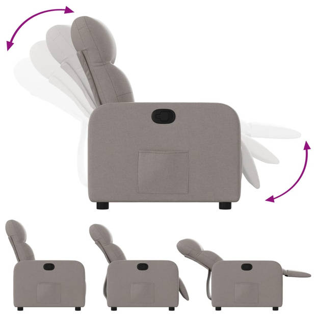 vidaXL Fauteuil verstelbaar stof taupe