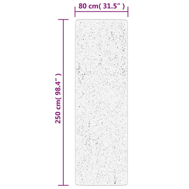 vidaXL Vloerkleed HUARTE laagpolig zacht wasbaar 80x250 cm grijs