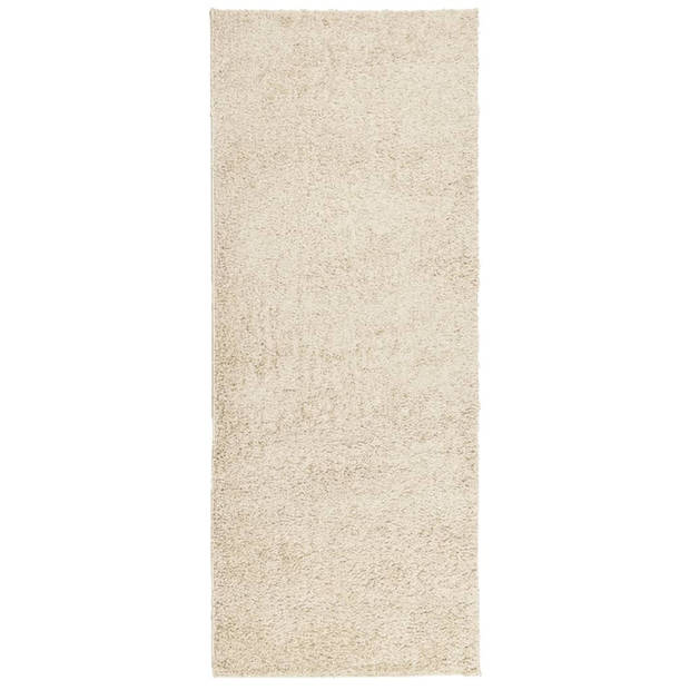 vidaXL Vloerkleed shaggy hoogpolig modern 80x200 cm goudkleurig