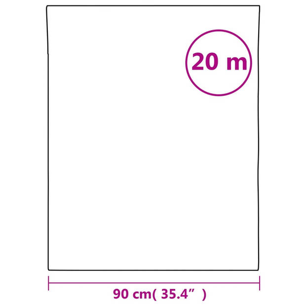 vidaXL Raamfolie mat 90 x 2000 cm PVC wit