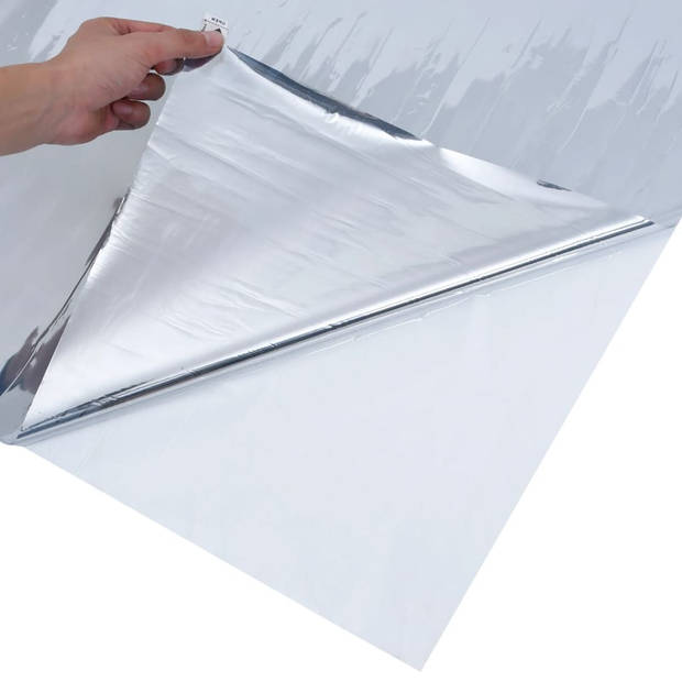 vidaXL Zonnefolie statisch reflecterend 90x1000 cm PVC zilverkleurig
