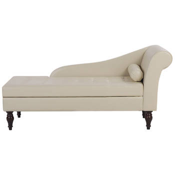 Beliani PESSAC - Chaise longue-Beige-Kunstleer