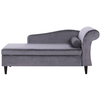 Beliani LUIRO - Chaise longue-Grijs-Fluweel