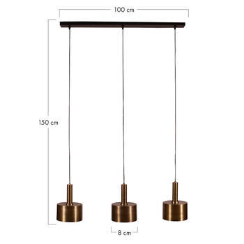 DKNC- Hanglamp Wesley - Metaal - 100x8x150cm - Goud