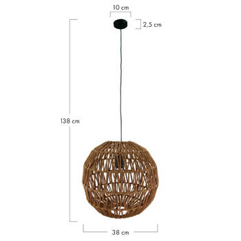 DKNC - Hanglamp Parma Papier - 38x38x38cm - Bruin