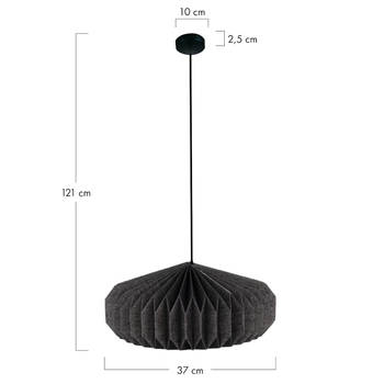 DKNC - Hanglamp Easton - 37x37x21cm - Zwart