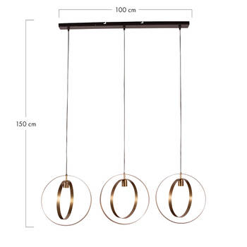 DKNC - Hanglamp Zachary - Metaal - 100x8x150cm - Goud