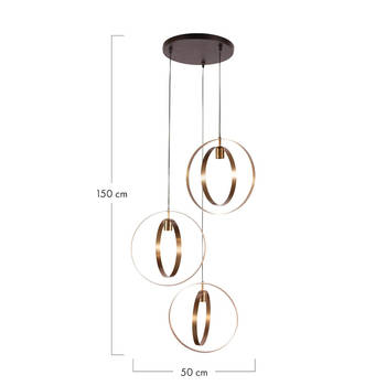 DKNC - Hanglamp Zachary - Metaal - 36x36x150cm - Goud