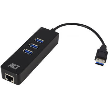 USB 3.2 Gen1 hub 3 poorten met Gigabit netwerkpoort