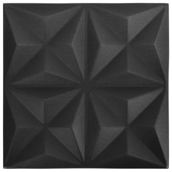 vidaXL 48 st Wandpanelen 3D origami 12 m² 50x50 cm zwart