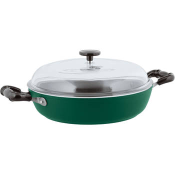 Sambonet - Sambonet Vintage Sauteerpan met Deksel Ø 28 cm - Aluminium - Groen