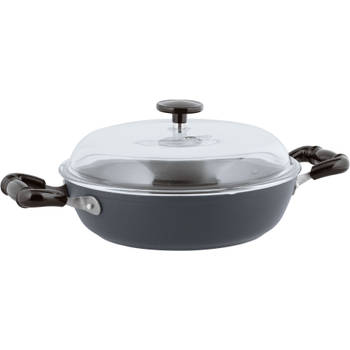 Sambonet - Sambonet Vintage Sauteerpan met Deksel Ø 24 cm - Aluminium - Grijs