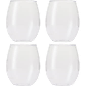 HappyGlass Waterglazen - Onbreekbaar Superglas - Tik Tucker - 400 ml - 4 stuks