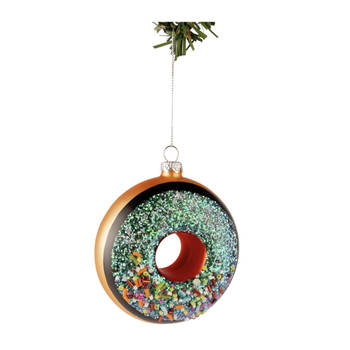 Nordic Light Kerstbal Donut Bruin/Blauw 10 cm