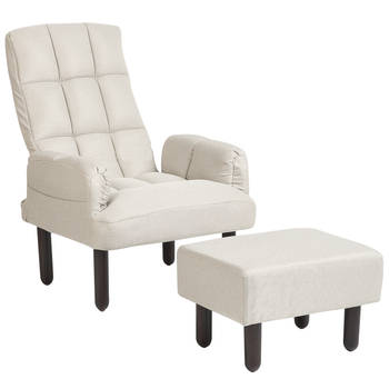 Beliani OLAND - Fauteuil-Beige-Linnen