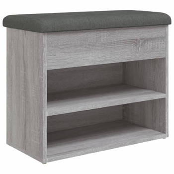 vidaXL Schoenenbankje 62x32x50 cm bewerkt hout grijs sonoma