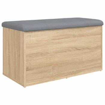 vidaXL Opbergbankje 82x42x45 cm bewerkt hout sonoma eikenkleurig