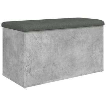 vidaXL Opbergbankje 82x42x45 cm bewerkt hout betongrijs