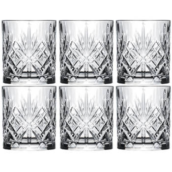 Cookinglife Whiskey Glazen / Cocktailglazen / Waterglazen Moy - 340 ml - 6 stuks