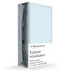 Topper Hoeslaken Katoen Romanette Blauw-90 x 200 cm