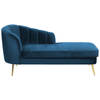 Beliani ALLIER - Chaise longue-Blauw-Fluweel