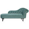 Beliani NIMES - Chaise longue-Groen-Fluweel