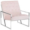 Beliani HARSTAD - Fauteuil-Roze-Fluweel