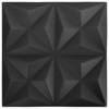 vidaXL 12 st Wandpanelen 3D origami 3 m² 50x50 cm zwart