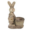 Clayre & Eef Bloempot Konijn 49 cm Bruin Beige Keramisch materiaal Decoratie Beeld Bruin Decoratie Beeld