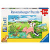 Ravensburger puzzel Jonge dieren op het platteland - Twee puzzels - 12 stukjes - kinderpuzzel