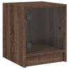 vidaXL Nachtkastje met glazen deur 35x37x42 cm bruin eikenkleur