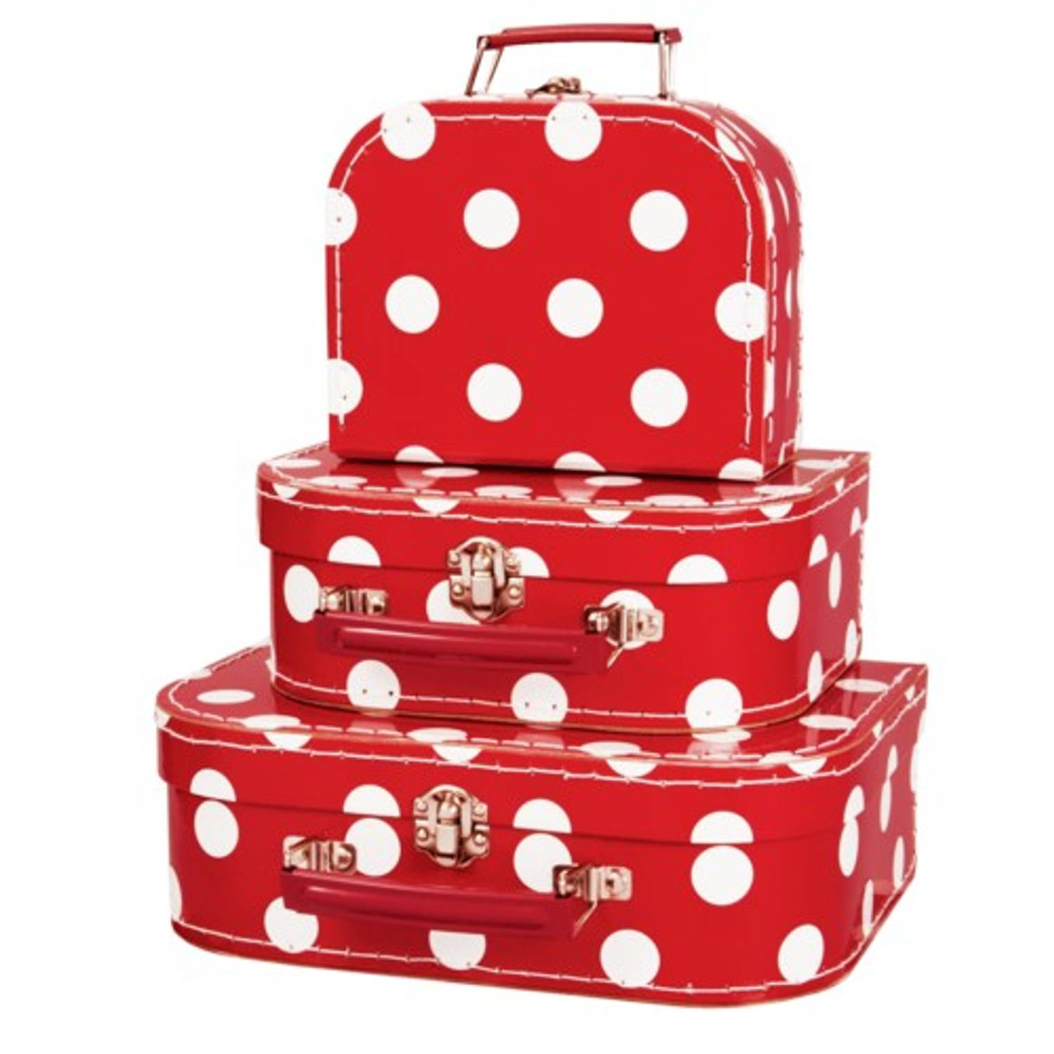 Simply for Kids 3-Delige Kofferset Polkadot Rood