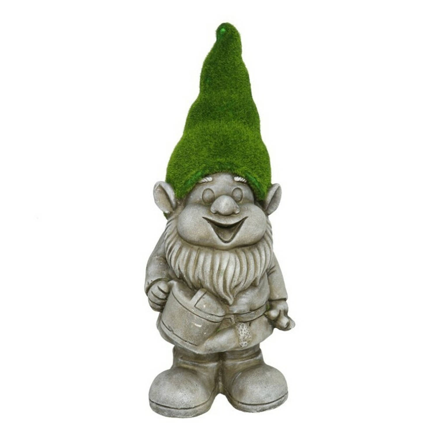 Gerimport tuinkabouter beeldje - Dwarf Dweazel - Polystone - grasgroene muts - 52 cm