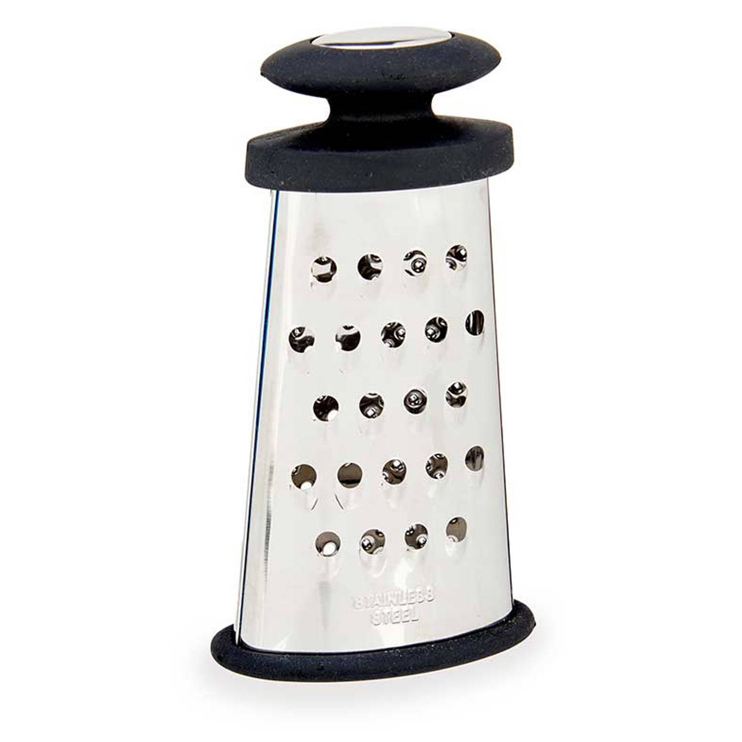 Kinvara Keuken rasp met zwart ergonomisch handvat - 2-zijdig - zilver - RVS - hand rasp