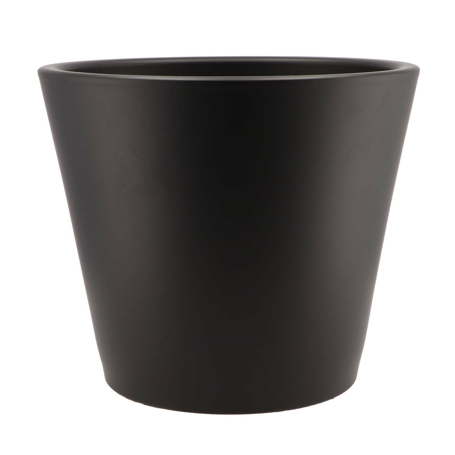 DK Design bloempot/plantenpot - Vinci - zwart mat - voor kamerplant - D28 x H34 cm - Plantenpotten
