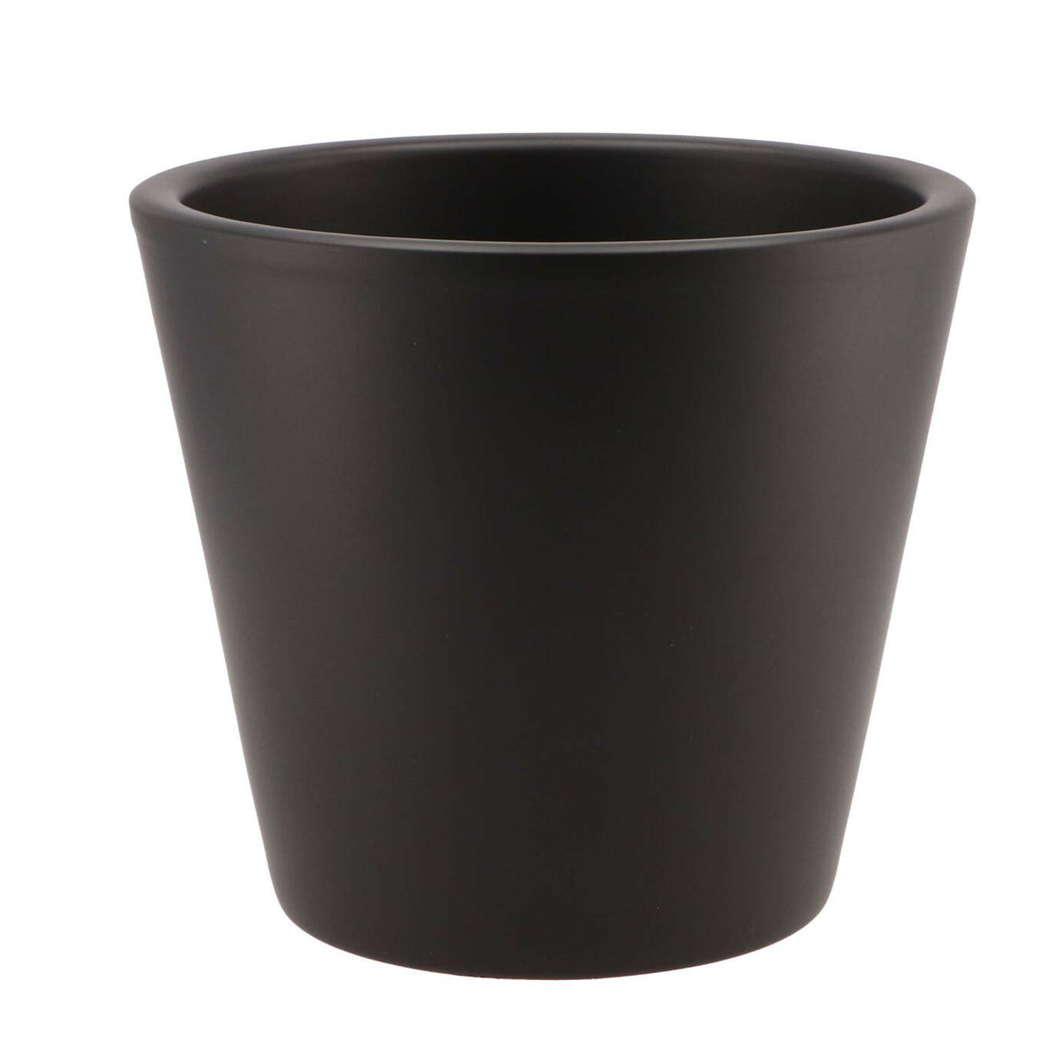 DK Design Bloempot/plantenpot - Vinci - zwart mat - voor kamerplant - D19 x H21 cm