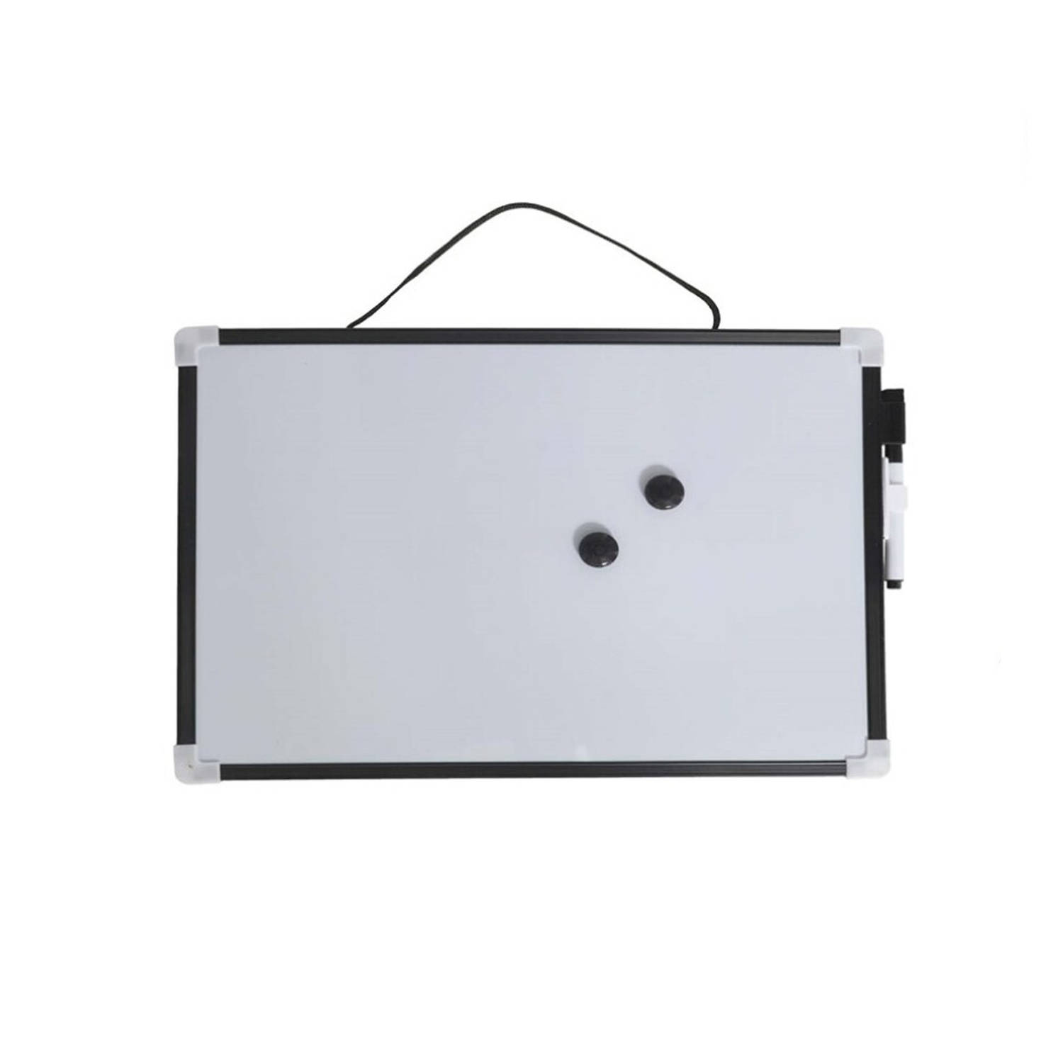 Whiteboard/memobord magnetisch - met marker en magneten - 25 x 35 cm