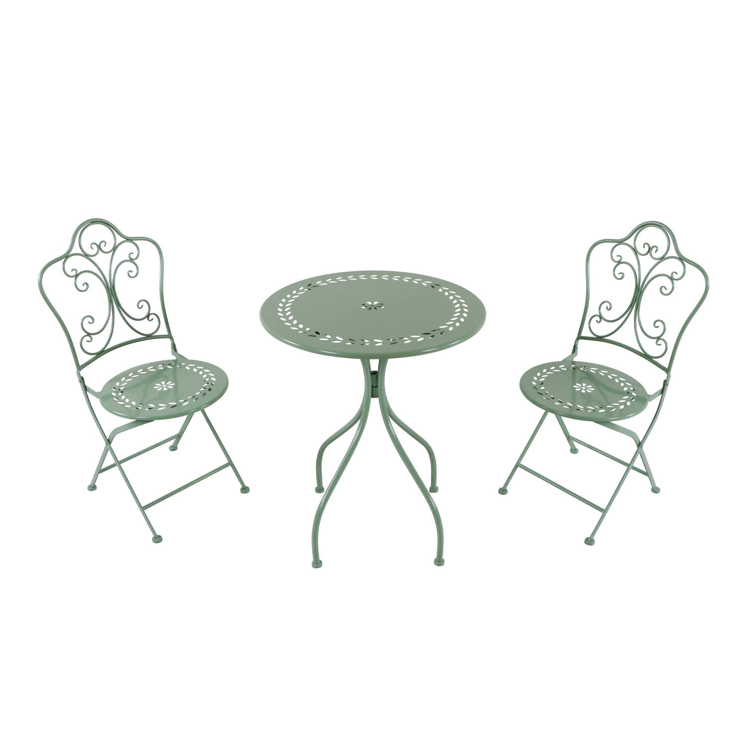 AXI Marilou 3-delige Mozaïek Bistroset Romantisch Pastelgroen Bistro Set met tafel & 2 stoelen