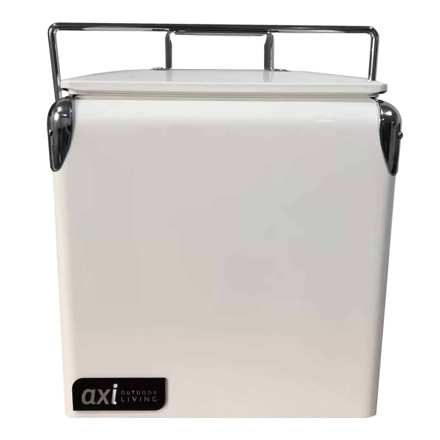 AXI Retro Mini Cooler Wit Outdoor Koeler-Koelbox klein met afneembaar deksel & flesopener