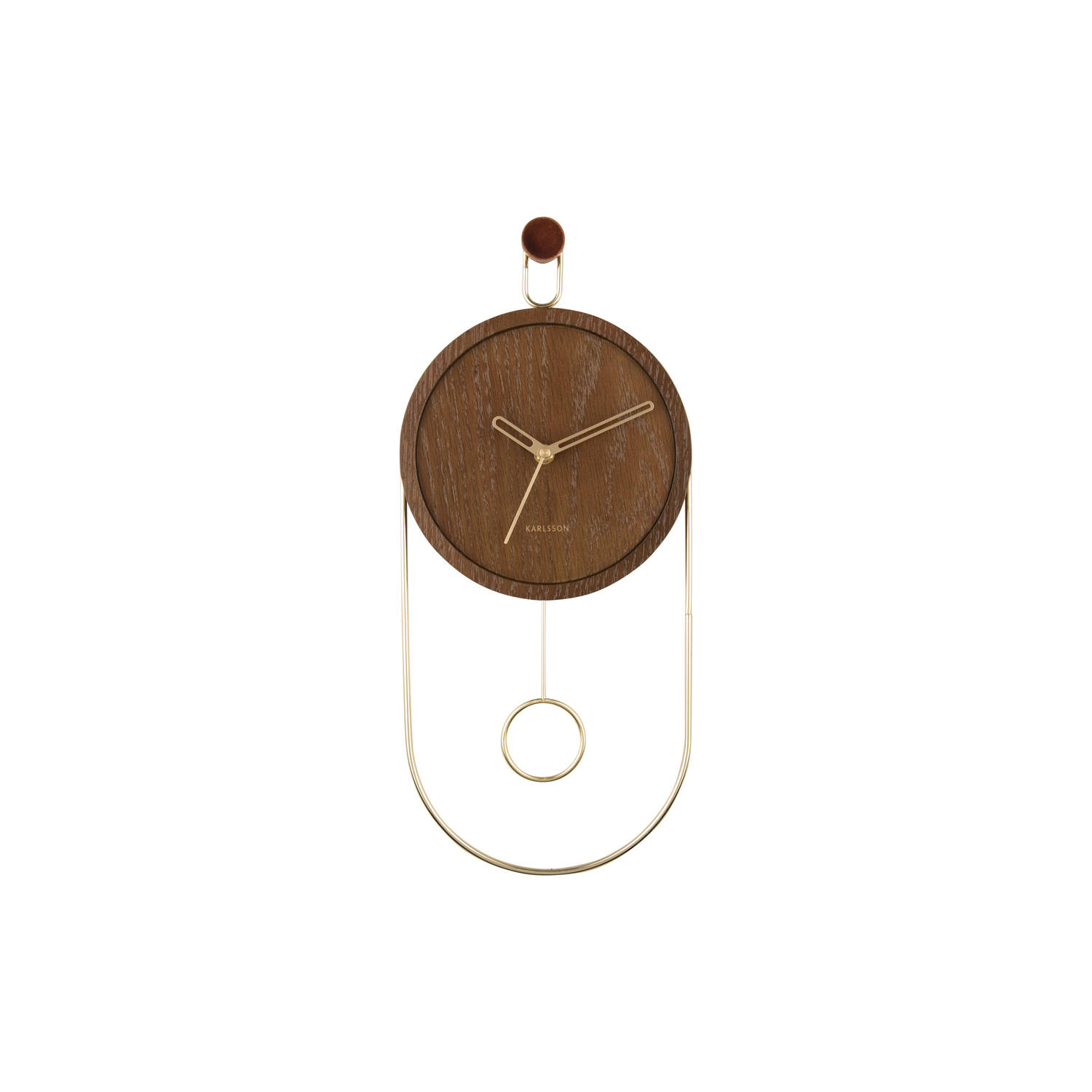 Karlsson Wall clock Swing pendulum dark wood veneer