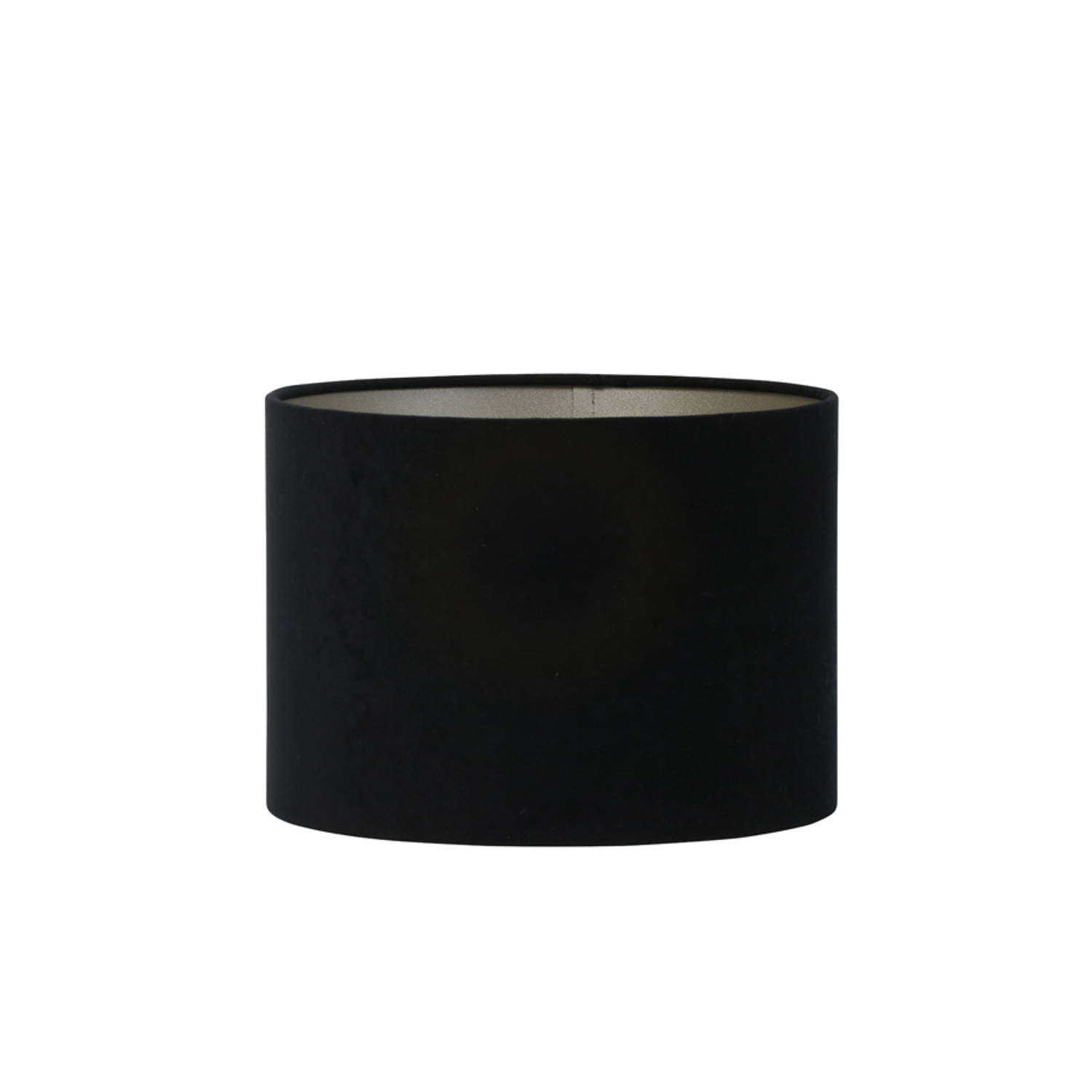 Kap cilinder 25-25-18 cm VELOURS zwart-taupe Light & Living