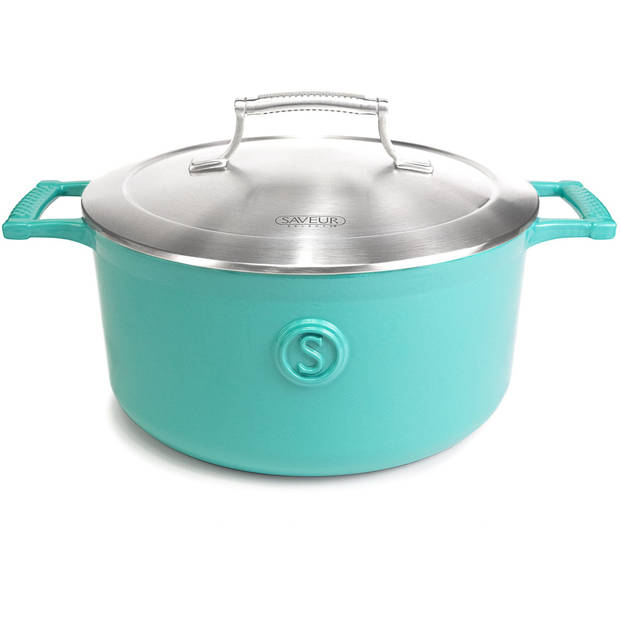 Saveur Selects Braadpan Voyage - Saveur Blue - ø 25 cm / 4.7 liter - geëmailleerde anti-aanbaklaag