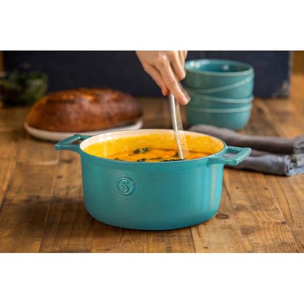 Saveur Selects Braadpan Voyage - Saveur Blue - ø 25 cm / 4.7 liter - geëmailleerde anti-aanbaklaag