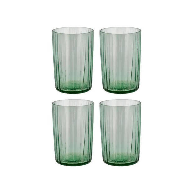 Bitz Waterglas Kusintha - Groen - 280 ml - 4 stuks